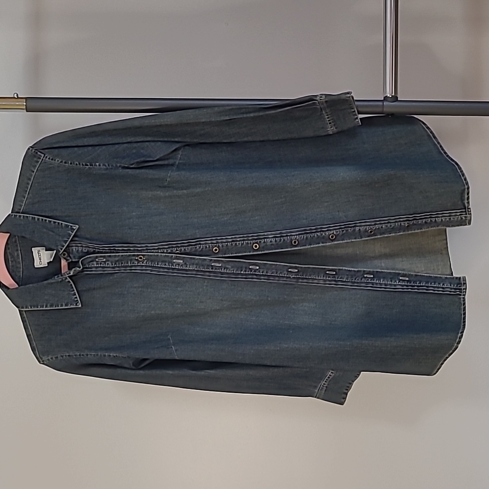 Chico's 100% cotton denim shirt-dress size 1